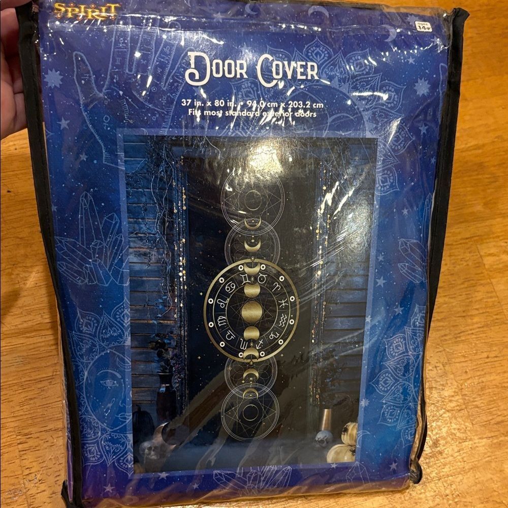 Spirit Halloween Door Cover Unisex OS Blue NEW Celestial Moon Phase Zodiac Decor